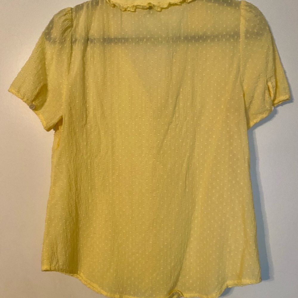 Yellow Button-Up Ruffle Top - Picture 2 of 2